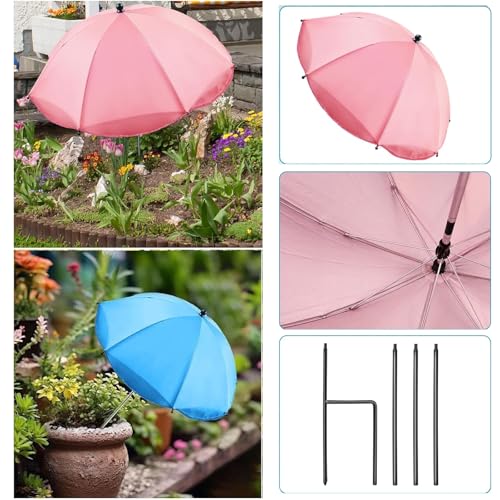 Paraguas para sombra de plantas protector solar y resistente a la lluvia con estaca 2 piezas 4