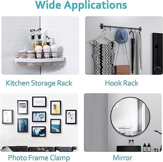 Image of Maxxic Labaratories (10+10) Self Adhesive Wall Hooks Heavy Duty for Hanging | Nail Free Sticky Hooks for Wall Heavy Items Without Drilling, Transparent Wall Hanger Hook (Screw 10 + Flower 10, 20)