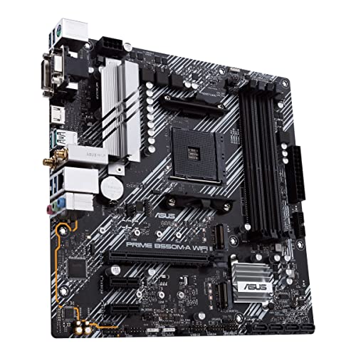 PRIME B550M-A WiFi II Scheda Madre microATX, AMD B550, Socket AM4, DDR4, PCI 4.0, LAN Realtek 1Gb, WiFi 6 (802.11ax), 2xM.2, 4xSATA 6GB/s, 2xUSB 3.2 Gen 2, Supporto Aura Sync RGB, Nero - Scheda madre - Immagine 3
