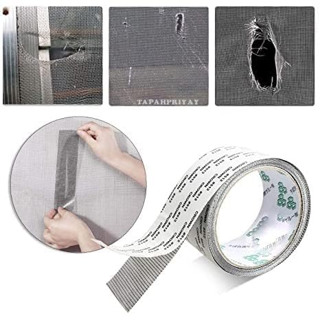 TAPAHPRIYAY Window Screen Repair Tap, Strong Adhesive & Waterproof Window Mosquito net Covering Mesh Tape for Door Tears Holes Screen Patch Repair Net Tape 1