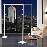 ママ倉 室内物干し 折り畳み 高さ調節可能 約W102~173×D25×H140~180cm 洗濯物干し 部屋干し ラック 布団干し 組み立て簡単 ホワイト