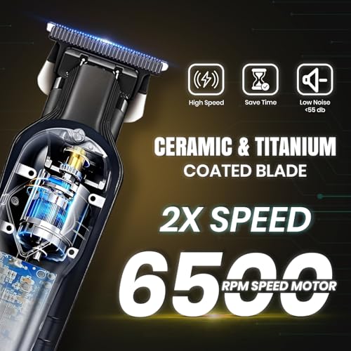 Image of VGR V-930 Professional Hair Trimmer for Men, Ceramic & Titanium Blades | 360 Min Runtime with USB Charging | 4 Guide Combs, LED Display | Perfect for Precision Grooming at Home or Salon (Gold)