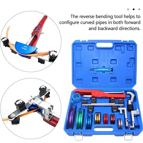 Jargrovs Rohrbieger,manueller Rohrbieger 1/4- 7/8,Metall Rohrbiegemaschine mit Rückbiegefunktion und Rohrschneider Entgrater,90°Rohrbiegegerät geeignet für Kupferrohre und bremsleitung biegewerkzeug