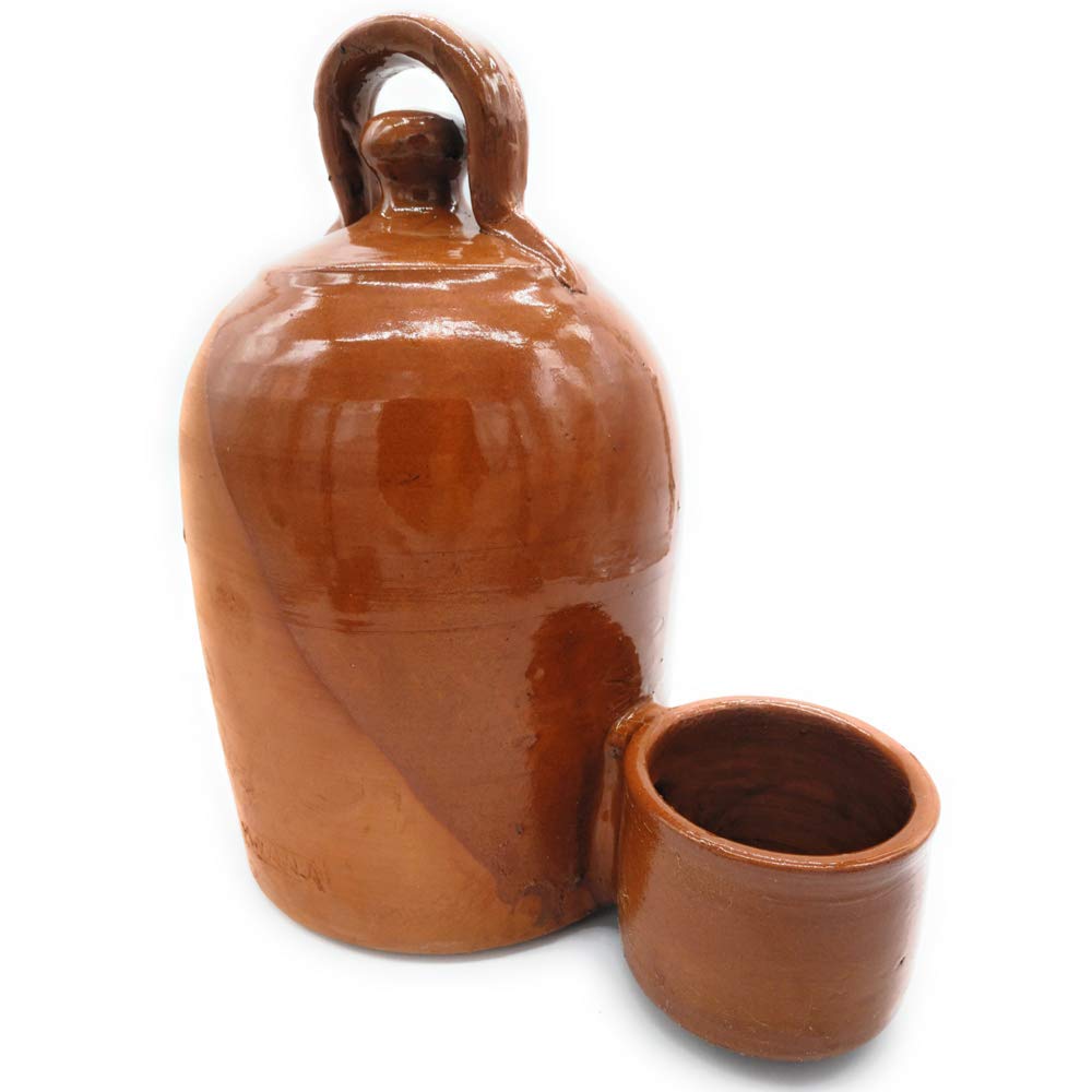 Bebedero artesanal de barro natural para gallinas y aves 35 cm x 30 cm. 4 litros G