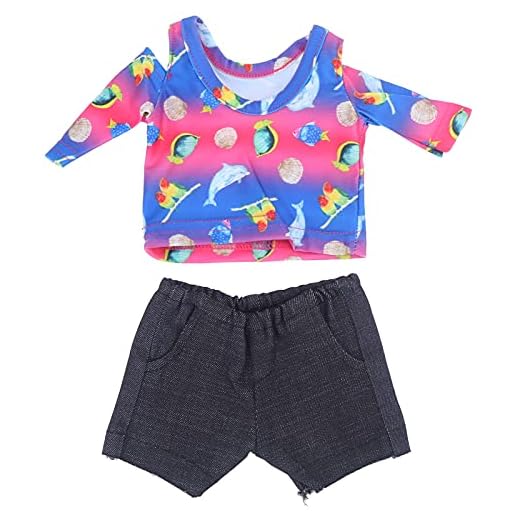 Dockkläder, Dockkläder Babydockkläder Docka T-shirt Babydockkläder Fashionabla Tjejdocka Kläduppsättningar Utsökta Mönster Dockkläder Topp Barn Födelsedagspresent(#1)