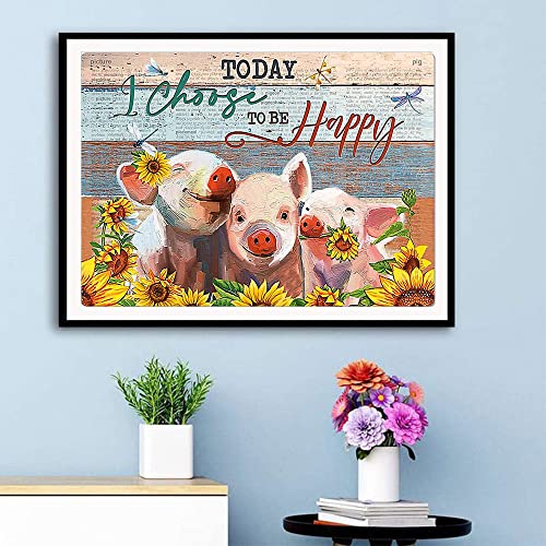 Lixx Pig Diamond Painting Kits Sunflowers Animal Diy 5D Diamond Art Painting Inspirational Full Drill Round Diamonds Dots Rhinestone Adults Kids Gifts Wall Office Home Decor #TOP2