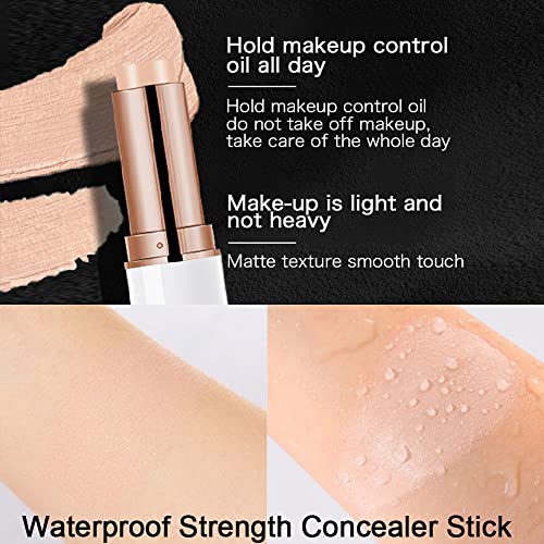 2Pcs Beige Ivory Cream Concealer Contour Makeup Sticks. Solid Moisturizing Concealer Make Up Pen For Dark Circles. Natural Primer Face Stick For Corrector Redness. Full Coverage Makeup Blur Stick For Under Eye Concealer (1#6#) #TOP4