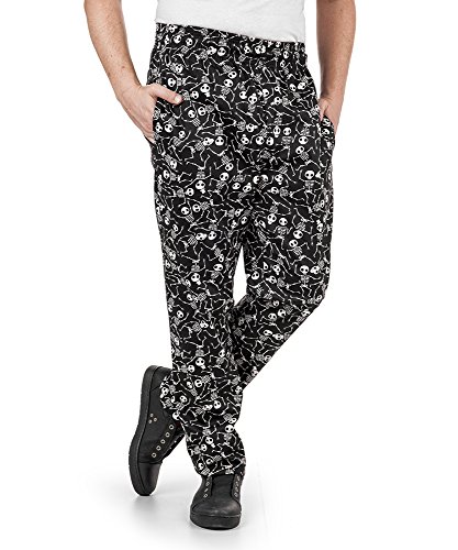 Mens Chef Pant, Boneyard Print(X-Large) Black