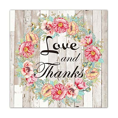 Panneau en bois rustique Love And Thanks pour une maison chaleureuse
