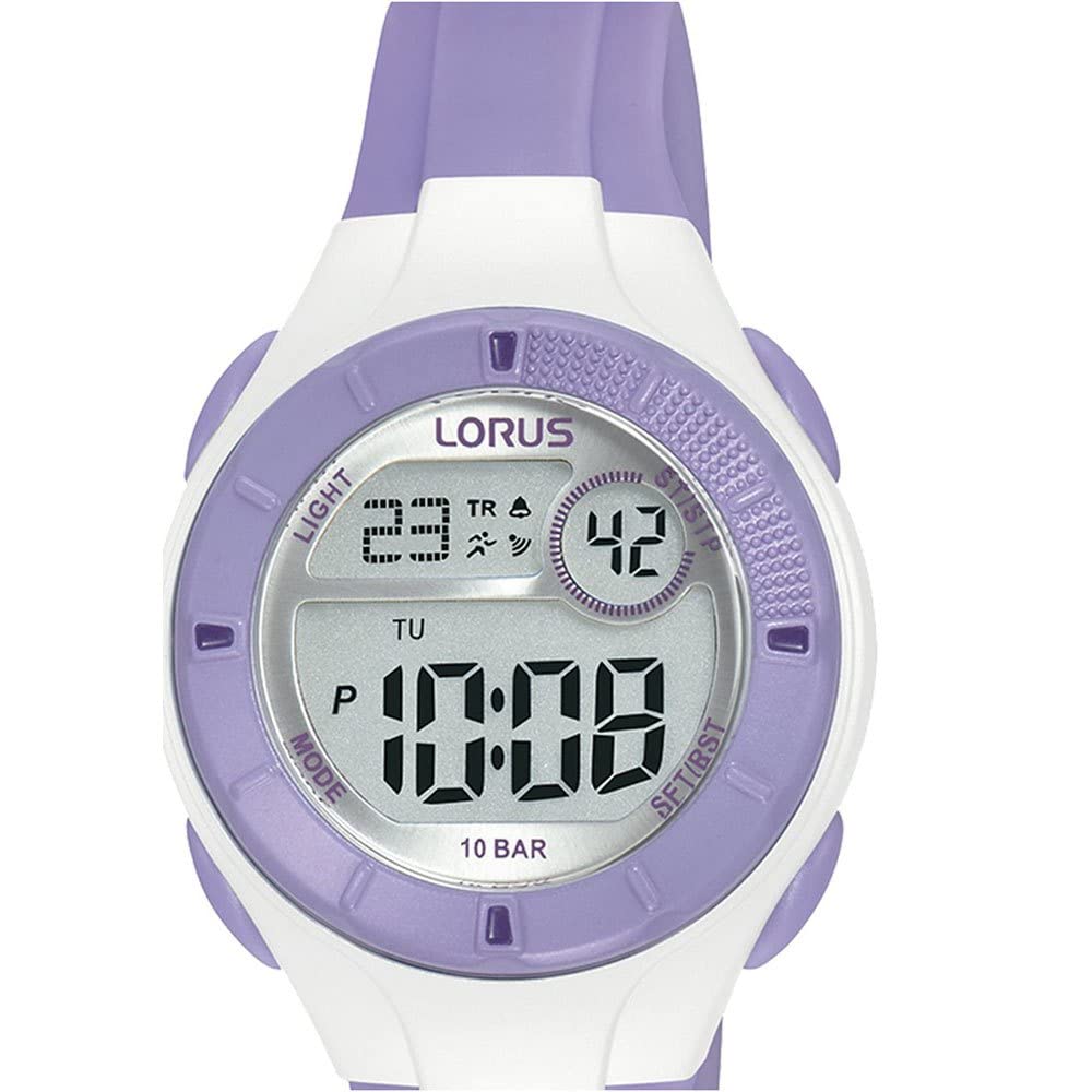 LORUS Kinder Digital Quarz Uhr mit Silikon Armband,Grün/Weiß