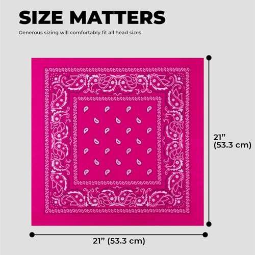 Image of Bandanas for Men & Women - Paisley Bandana - Head Wrap, Scarf - Large 21x21