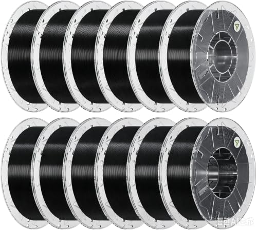 Image of Creality Hyper PLA Filament 1.75mm Black 12KG, RFID 3D Printer Filament PLA for High Speed 30-600mm /s, Fits for Most 3D Printers(Case of 1, Total 12 Packs in a Carton)