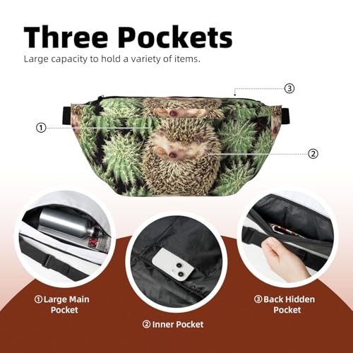 Sac banane de course à pied léger et décontracté à motif cactus