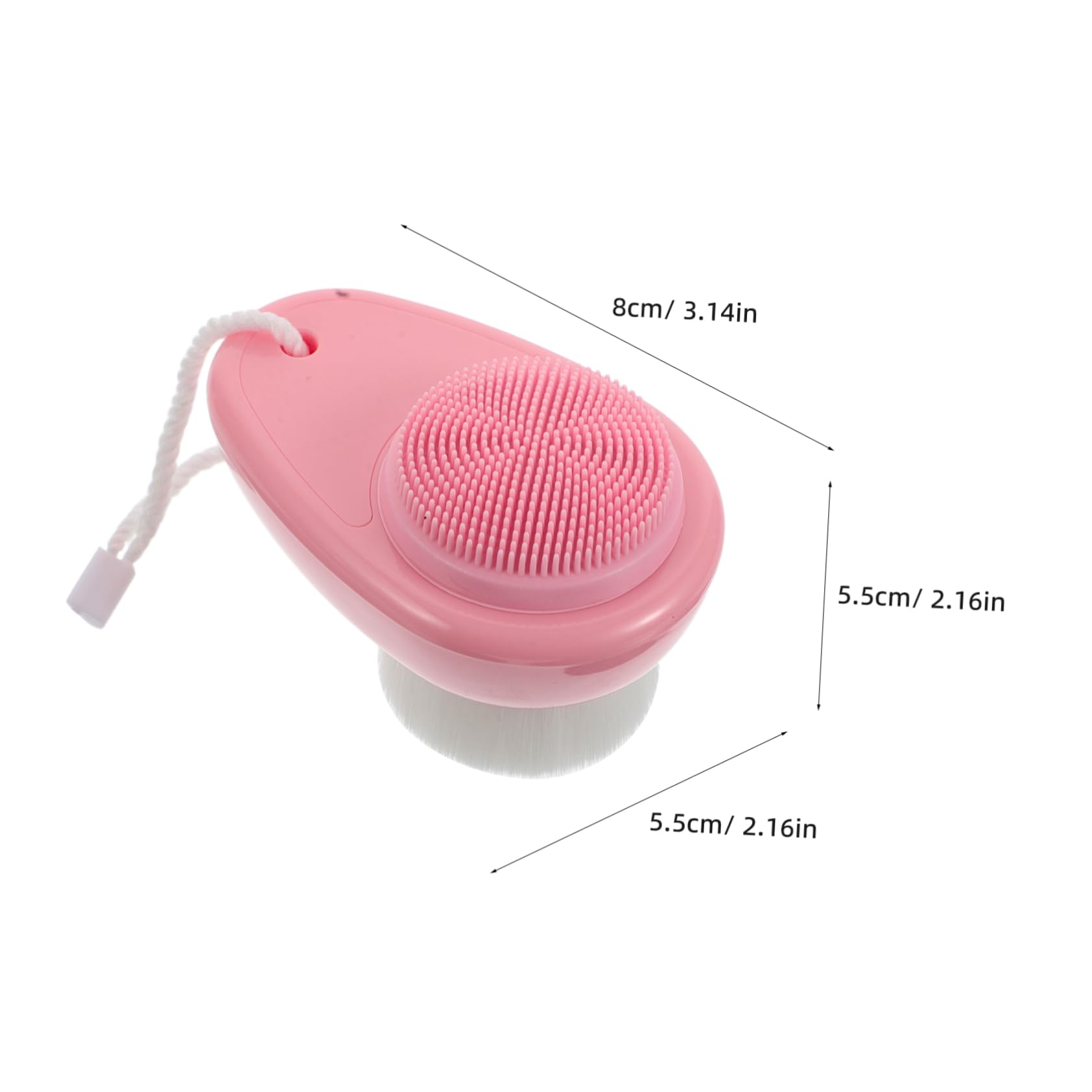 NIYANGLE Manual Face Brush Silicone Bristles Dual Sided Facial Deep Cleaning and Skin Massaging Travel-Friendly