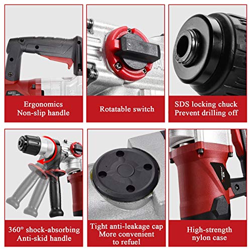 SDS-Plus Bohrhammer Mit Vibrationskontrolle Und Sicherheitskupplung, 1100 W Hochleistungs-Abbruchhammer Für Beton… – Bild 3