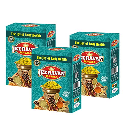 JEERAVAN Masala 300 Gm|Poha Masala Fruit Chat Masala Powder|Tastemaker|Mix Of 32 Blended Healthy Spices | 100 Gm (Pack Of 3)