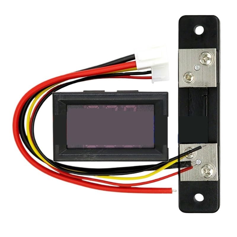 Mini Digital Voltmeter Ammeter DC 0-100V 50A Amp Volt Voltage Current Meter Detector Tester 0.28" Dual LED Display Gauge + Shunt(50A Red Red)