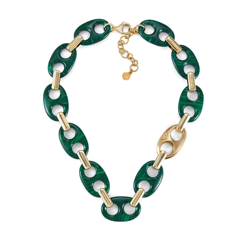 Emporio Armani Women's gold tone lobster clasp closure brass necklace