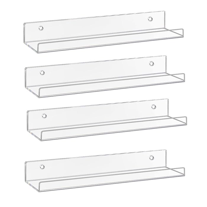 Buy Watpot Acrylic Shelves, 15" Clear Floating Shelves, Clear Acrylic