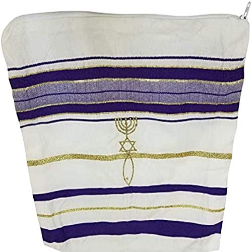 New Covenant Messianic Tallit Prayer Shawl 72" 22" (Purple)