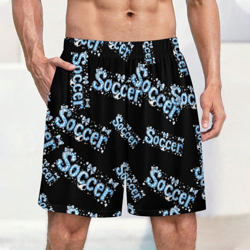 Soccer Men's Pajama Bottoms Lounge Pj Shorts Stretch Sleep Shorts for Home Vacation Beach2