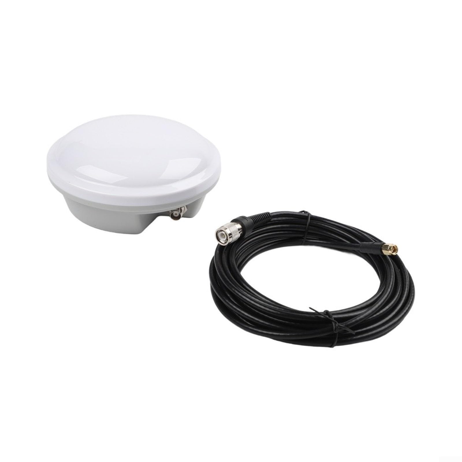AG35 Survey GNSS Antenne GPS L1/L2/L5 für Galileo GLONASS BeiDou IP67 Wasserdicht High Gain 50dBi SMA/TNC-Schnittstelle für Landmaschinen Traktoren Landnivellierung Weiß (Antenne + TNC-SMA)