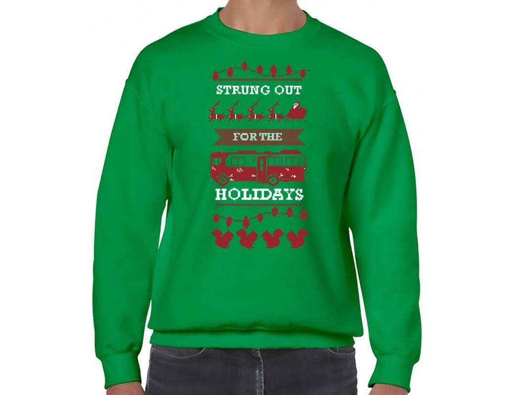 Ripple Junction National Lampoon's Christmas Vacation Adult Unisex Strung Out for Holidays Fleece Crew Sweatshirt