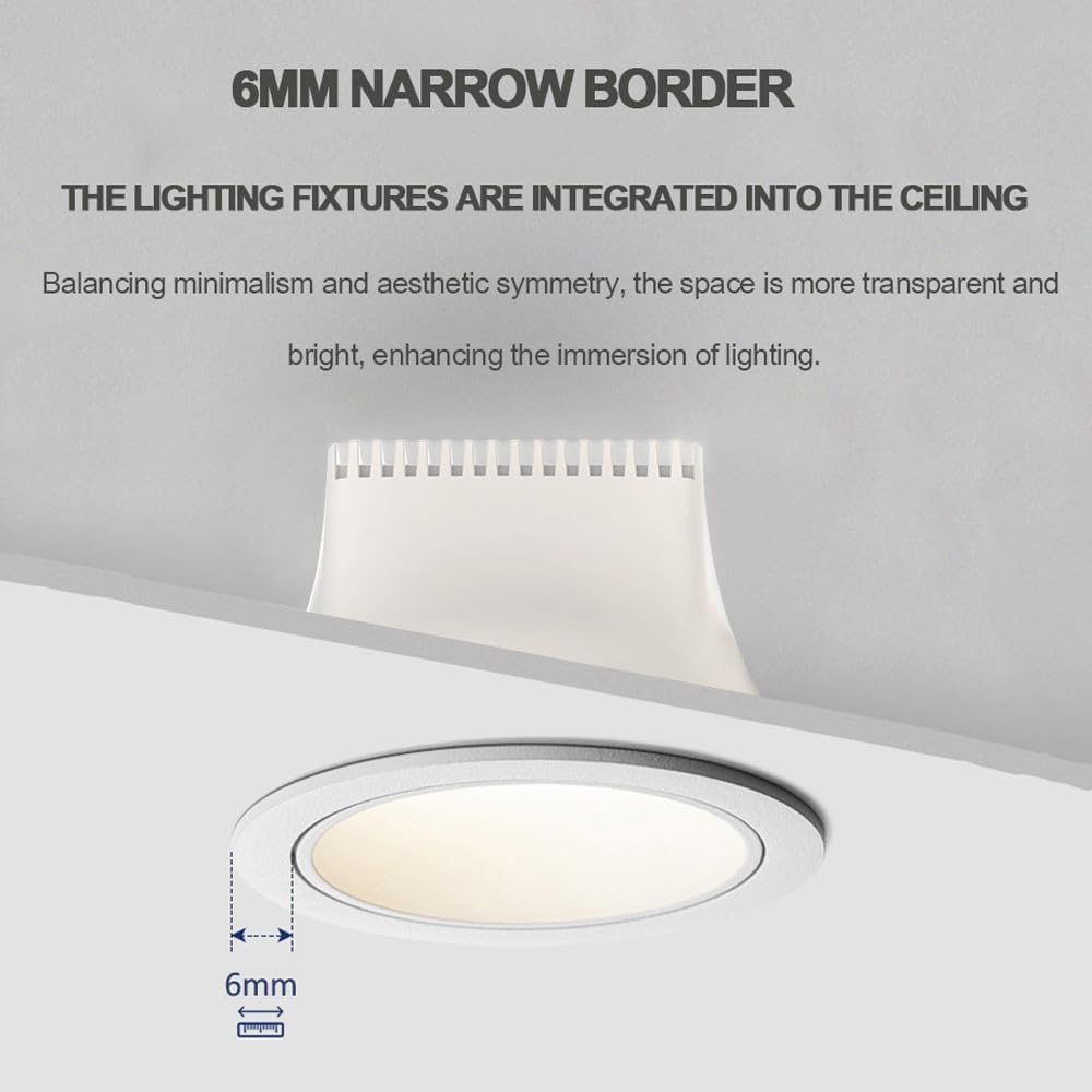 XBTGS 6 luces LED redondas de 18 W, empotrables de aluminio, antideslumbrante, para dormitorio, sala de estar, pasillo, iluminación interior, color blanco, blanco