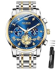 Gold Silver Band Blue Face-2856