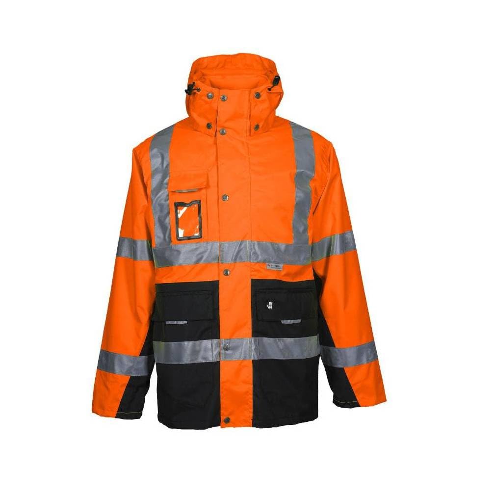 D-Work Parka de alta visibilidad de trabajo Wellington, talla M, naranja neón y resistente