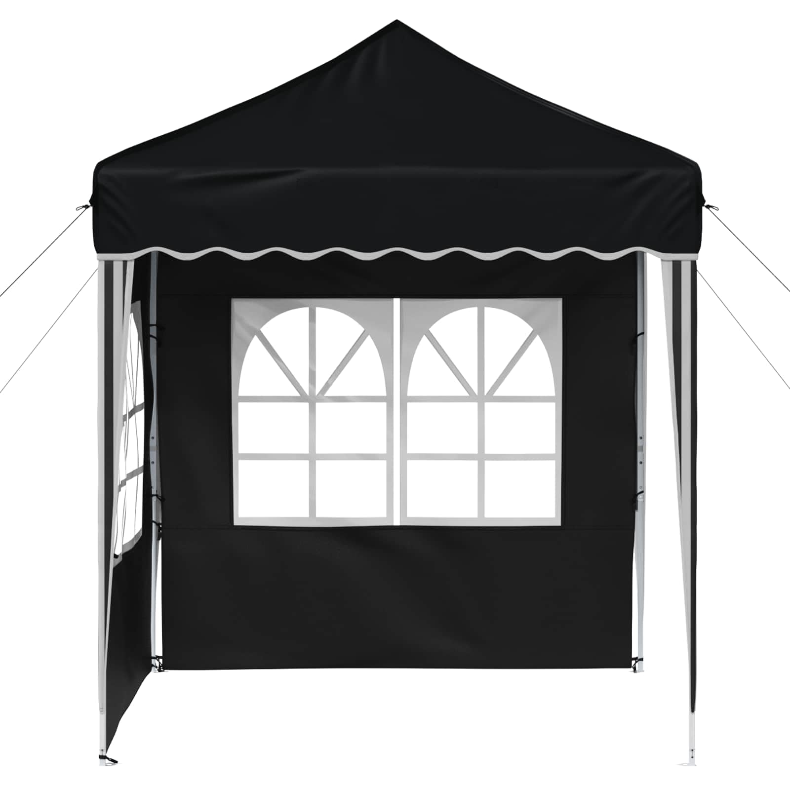 Namiot imprezowy Pop-up, antracyt, 195 x 195 x 245 cm, materiał Oxford, odporny na warunki atmosferyczne, z ochroną UV i stabilną metalową ramą, idealny do ogrodu, na taras, kemping, festiwal