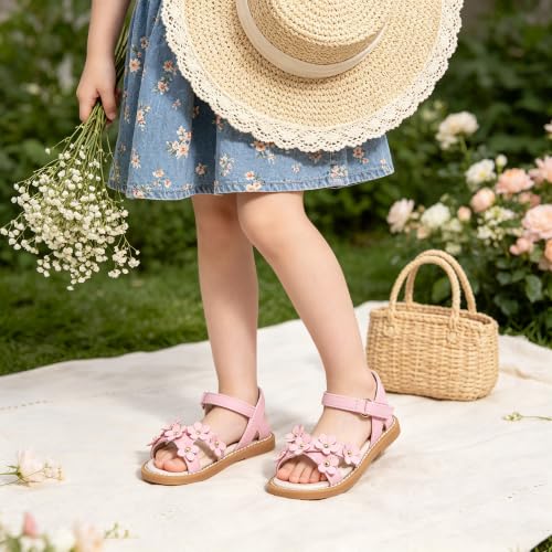 Image of Kiderence Toddler Flower Girl Sandals Open Toe Dress Shoes Wedding Party