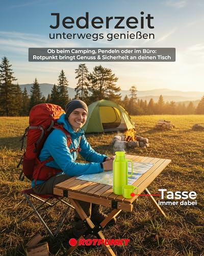 ROTPUNKT Isolierflasche 1 Liter mit integriertem Becher - Hochwertige Isolierkanne Made in Germany I Bis zu 24 h heiß & 36 h kalt (Andreas… – Ansicht 3