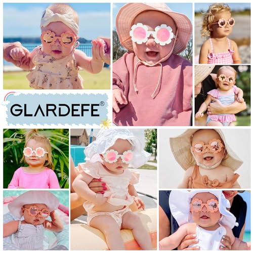 Polarized Baby Sunglasses with Strap - Unbreakable Infant Flowers Sunglasses for Newborn Girls Boys Age 0-12 Months2