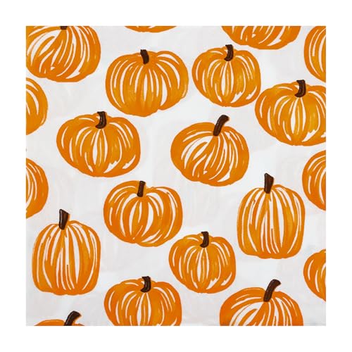 100Pcs Fall Pumpkin Luncheon Paper Napkins 6.5Inch