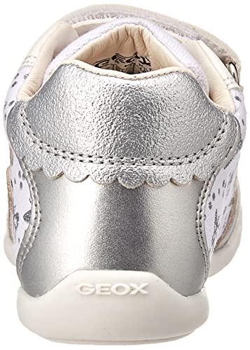 Geox Bébé Fille B Elthan Girl A Premiers Pas, White/Silver, 23 EU