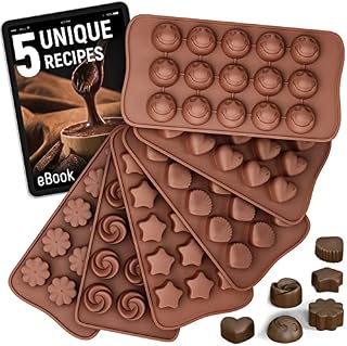 Silicone Chocolate Moulds + 5 Recipe eBook - 6 Pack  Non-Stick Chocolate Mould  BPA Free Silicone Mould