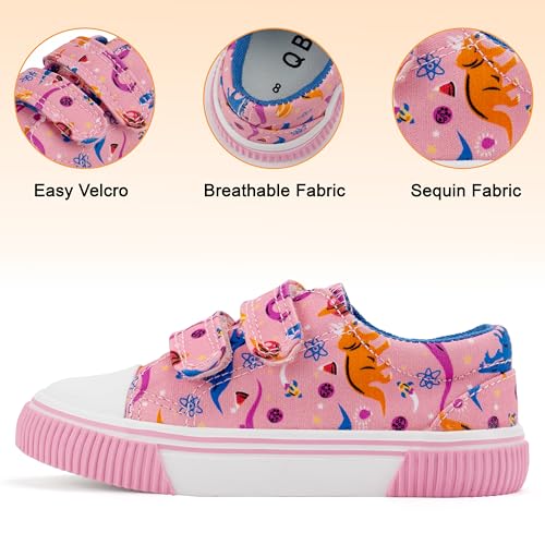Girls Sequin Fabric Fashion Sneakers Adjustable Anti-Slip Walking Shoes for Little Girl Lightweight Comfortable Cute Shiny Kid Shoes Toddler3