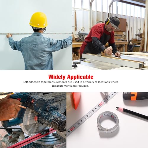 YIXISI 2 Stücke 2m Selbstklebendes Maßband, Metrisches Zum Aufkleben, Links Nach Rechts, für T-Schienen-Fräser Tischsäge, Holzbearbeitungswerkzeug, Weiß