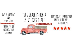 Small Adhesive DoorDash Thank You Stickers for Delivery Drivers & Restaurants (Pack of 100)