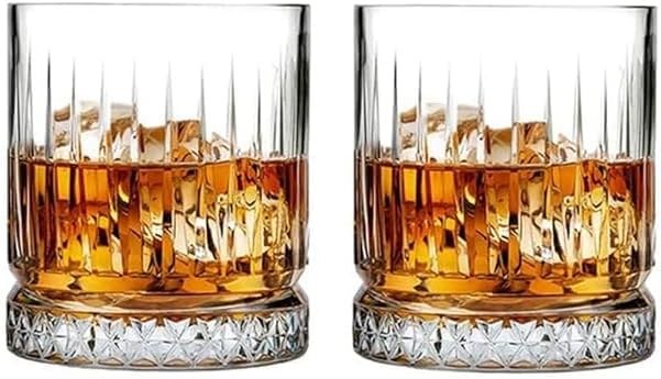 Italian Premium Fashioned Whiskey Glasses | 300 ml | Pack of 2 Heavy Base Rocks Barware Tumblers for Scotch, Bourbon, Wine, Mixed Drinks, Cocktails & Juice