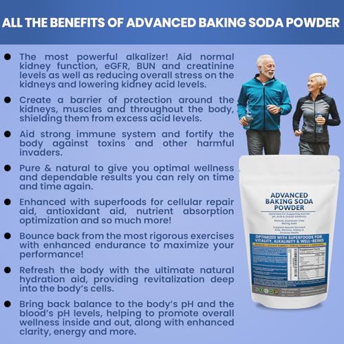 Advanced Baking Soda Powder: Organic Use Aluminum Free Baking Soda w/Superfoods to Support Kidneys, Stomach Acid, Alkalinity, Immune, Antacid, Health & Wellness, Organic Use - Thumbnail 7