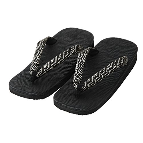 Edoten Japanese Traditional Sandals Setta Zori Made in Japan Black Brush marks Sponge sole Mens's Ladies'