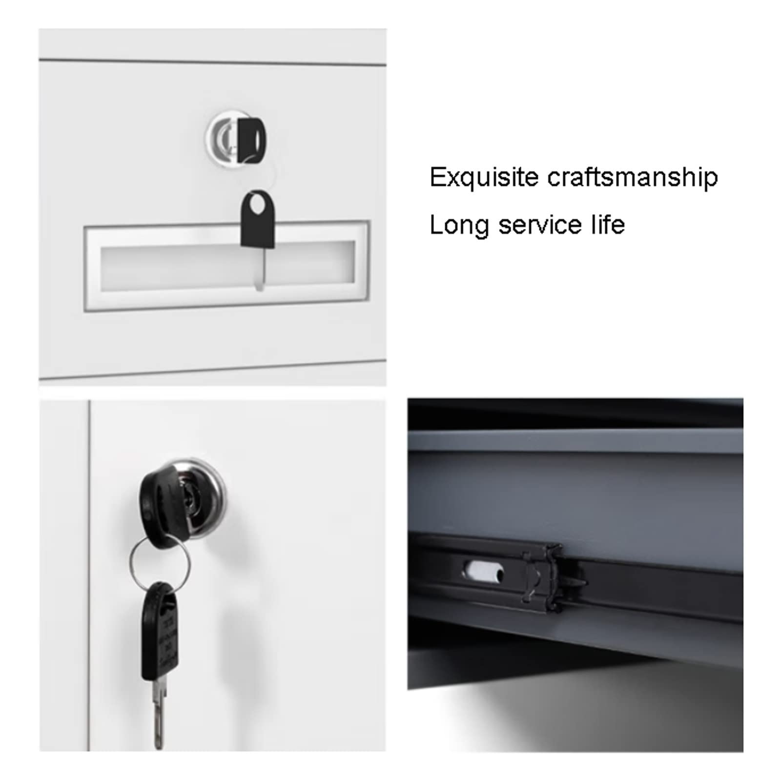 Cassettiera verticale sicura con serratura, 1 cassetto e 1 anta, ideale per casa e ufficio, soluzione elegante per l'organizzazione dei file per professionisti