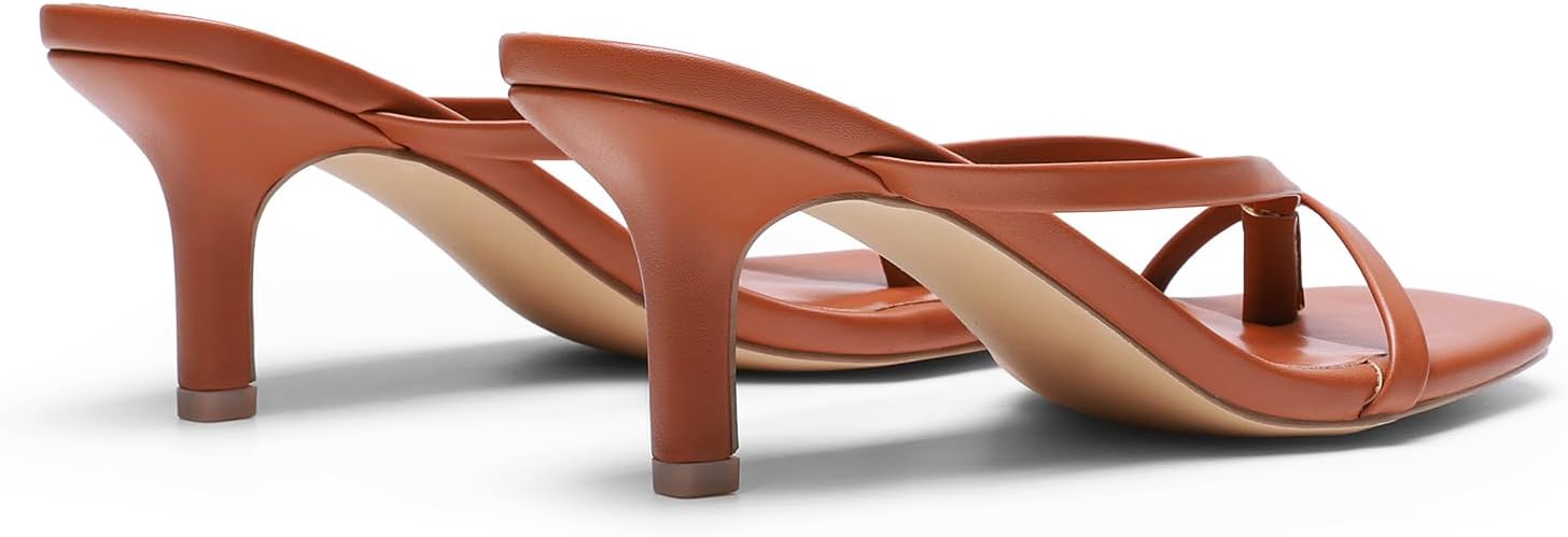 DREAM PAIRS Heels for Women Flip Flops Kitten Low Heels Open Square Toe Thong Heeled Sandals, Fashion Comfort Shoes for Party Casual Slides - Image 4