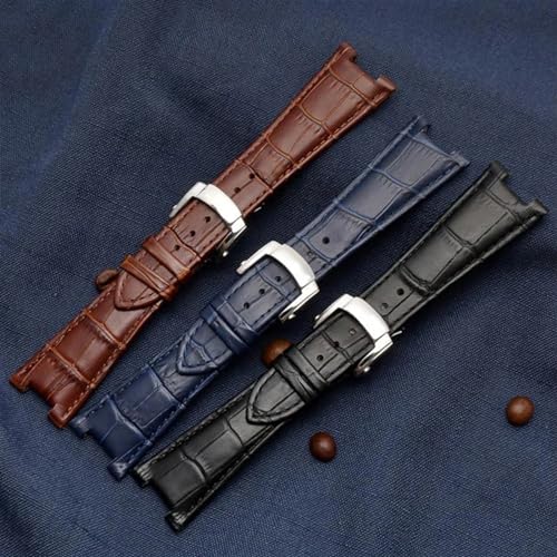 Bracelet de montre en cuir véritable 25mm compatible Patek Philippe Nautilus - 7