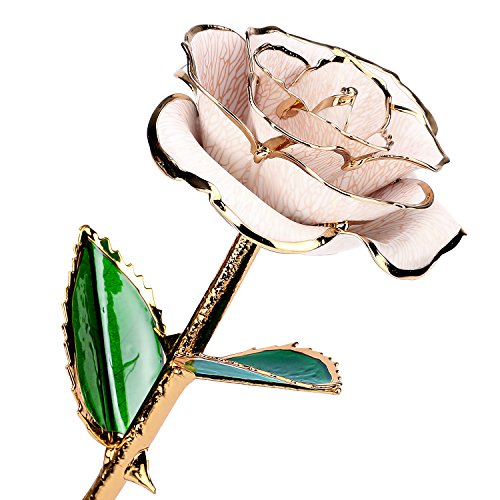 Gold Dipped Rose, 24K Gold Rose Flower with Long Stem Romantic Gift