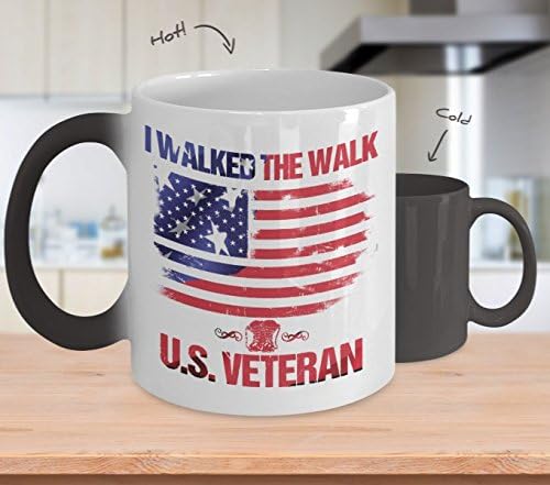 I walked the walk U.S. veteran - Best Veteran Gifts - Unique Present Veteran - Gag Birthday Gifts Veteran, Veteran - Fun Novelty Cup 12 oz