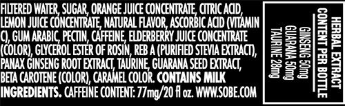 image for Sobe Elixir, Citrus Energy Water, 20 Ounce (12 Bottles), 20 Fl Oz (Pac