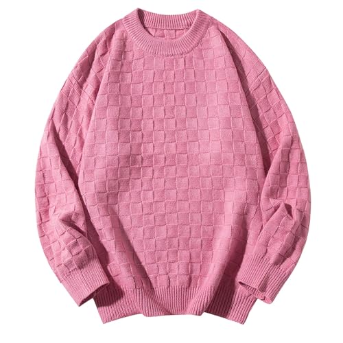 Men Sweaters Crew Neck Long Sleeve Sweaters Regular Fit Pullover Sweater Cable Knit Pullover Fashion Warm Winter Tops